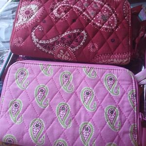 Vera Bradley Pink Paisley Quilted Zip Card Holder